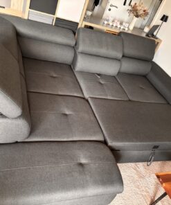 Couch Wohnlandschaft dunkelgrau/anthrazit