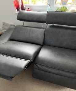 2,5 SitzerSofa, Vollausstattung Leder, Grau, Himolla, Modell 1926