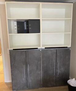 2 Stück Büroschränke passend zum Schreibtisch in betonoptik je 1,60 m breit x 1,10 m