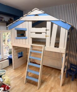 Bibex "ALPIN CHALET" Hochbett, Kinderbett, Doppelbett - Blau