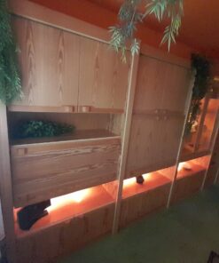 Wohnzimmer Anbauwand aus Echtholz Kiefer