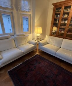 2× Ledersofa Erpo Sitz.Kultur. (weiß, Echtleder)