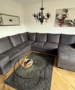 Couch-Landschaft mit Schlaffunktion in Anthrazit