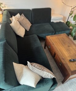 Westwing Sofa Fluente Samt dunkelgrün