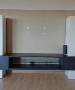 Wohnwand in weiß Hochglanz