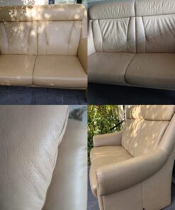 2-teiliges hochwertiges Ledersofa