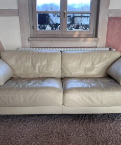 De Sede DS17/123 Ledersofa 2,5-Sitzer offwhite