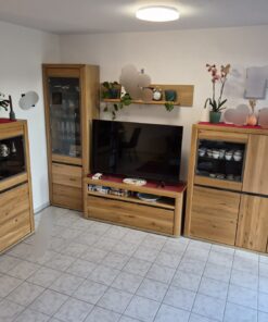 Wohnzimmerwand Alteiche massiv